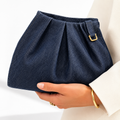 LE DRAPÉ - Denim Shoulder Bag with Linen Lining